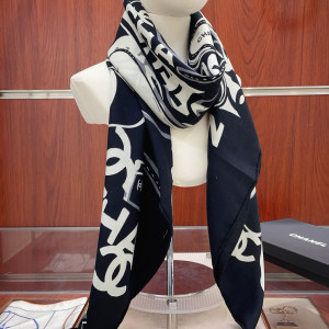 CHANEL 스타일 캐시미어 실크 스카프