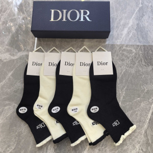 Dior 순면 양말 5족 세트