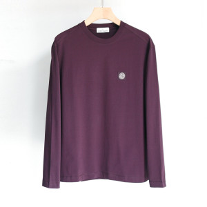 Stone 25 로고 자수 라운드넥 긴팔티