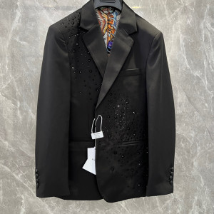 BLEVIMAN 블랙 스팽글 정장 재킷