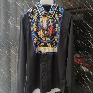 블랙 프린트 셔츠