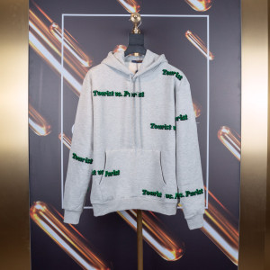 그레이 투어리스트 로고 후드티